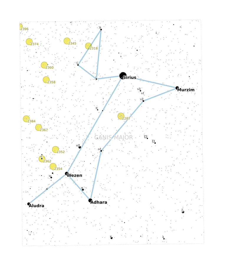 Map of the Constellation Canis Major